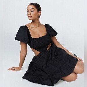 Princess Polly Amber Mini Black Cut out Dress